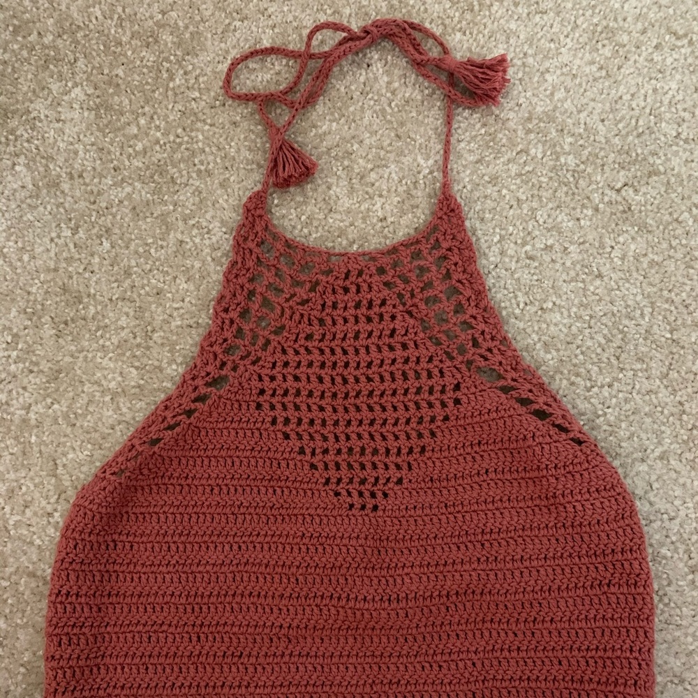 Cropped Halter Knit Top